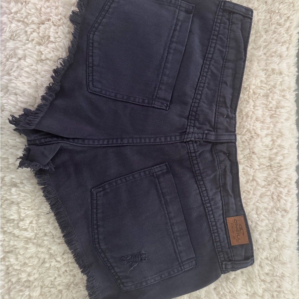 O'Neill Blue Jean Shorts Frayed Hem Casual - Picture 4 of 4